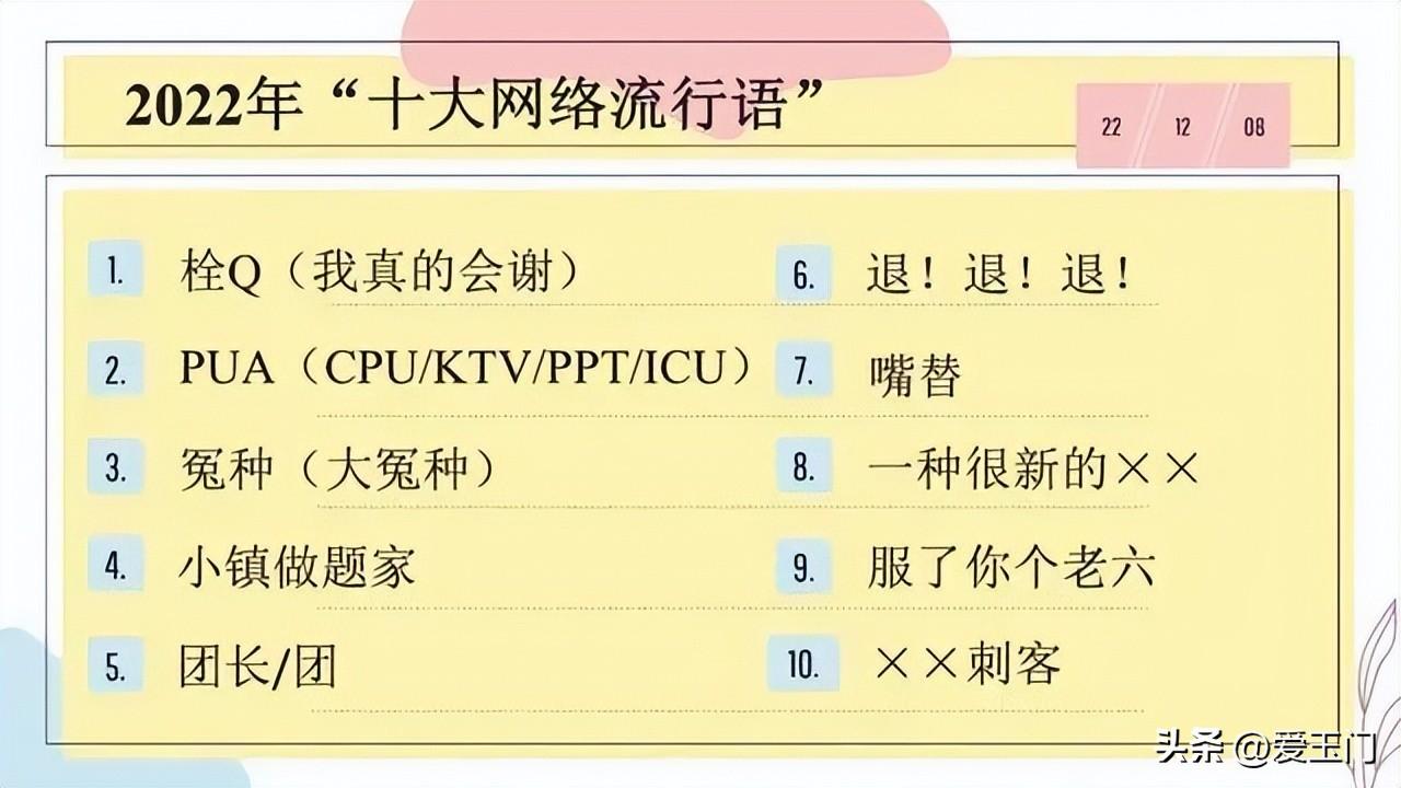 2022年十大网络流行语发布 2022年十大网络流行语发布